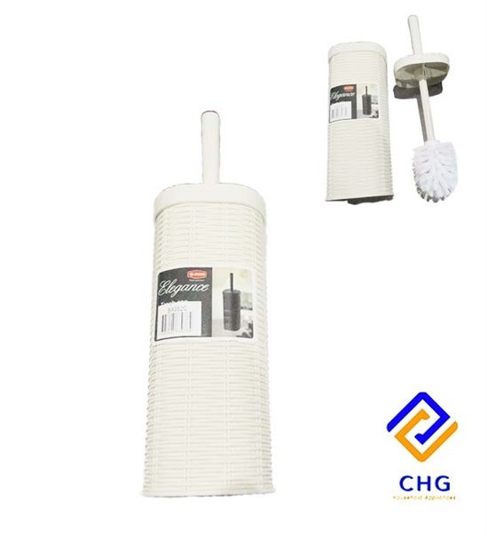 Closed Toilet Brush Rattan White K24