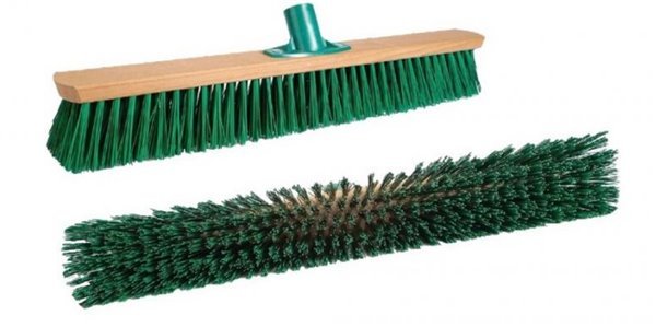 Wood Push Broom Cm.50 Stiff Green Fibre