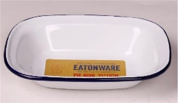 Enamel Cookware No3 Pie Dish Oblong::18cm W:13cm H:4cm