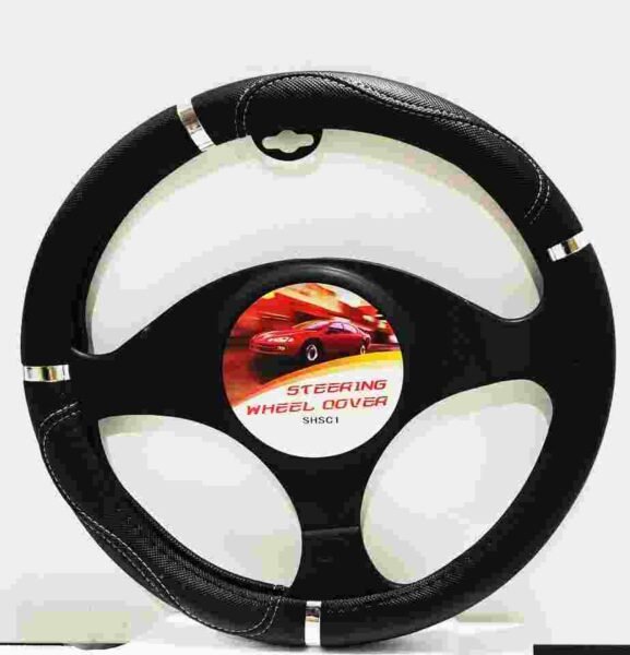 Steering Wheel Cover All Black With Chrome